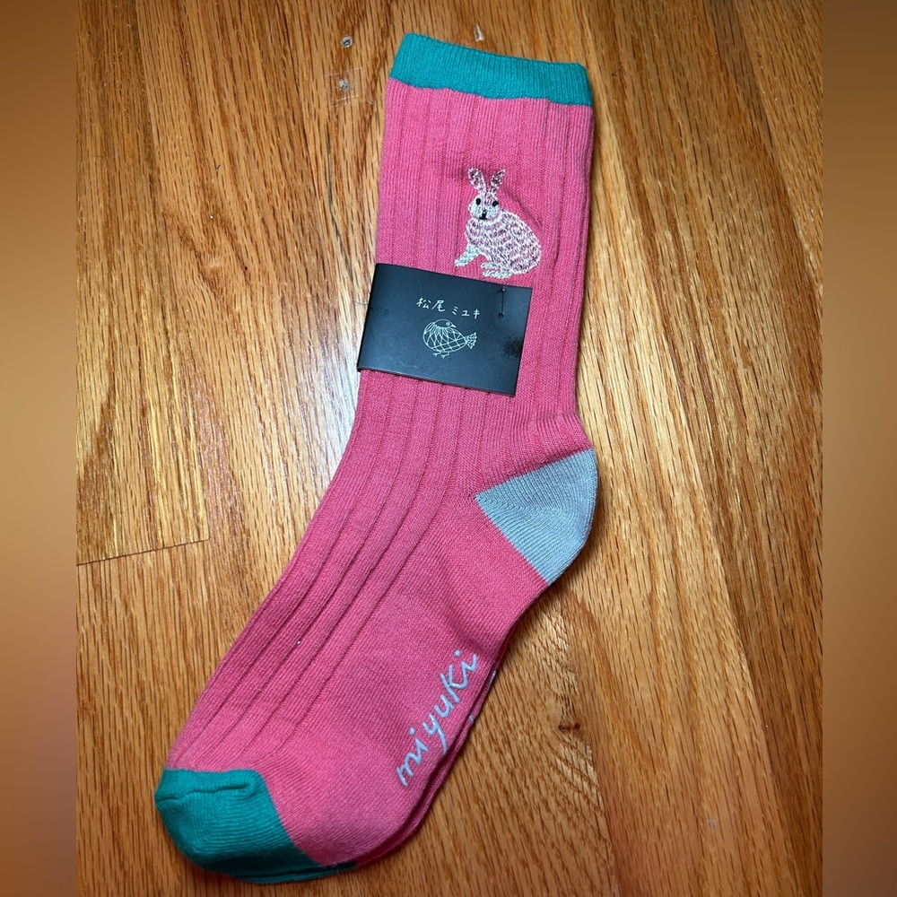 Embroidered Rabbit Socks Mikuyi